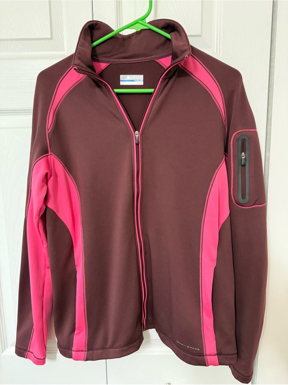 Columbia, zip-up, light fleece inside,  jacket